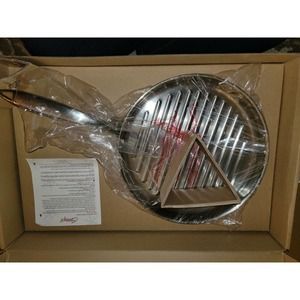 Ginnys Round Grill Frying Pan Cookware Silver New NIB